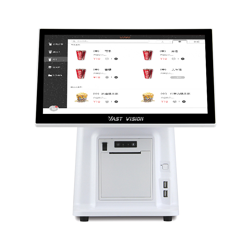 15.6 inch Android point of sale system with built-in printer