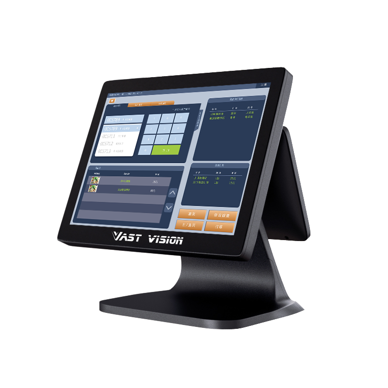 15 inch OEM dual screen touch screen epos system