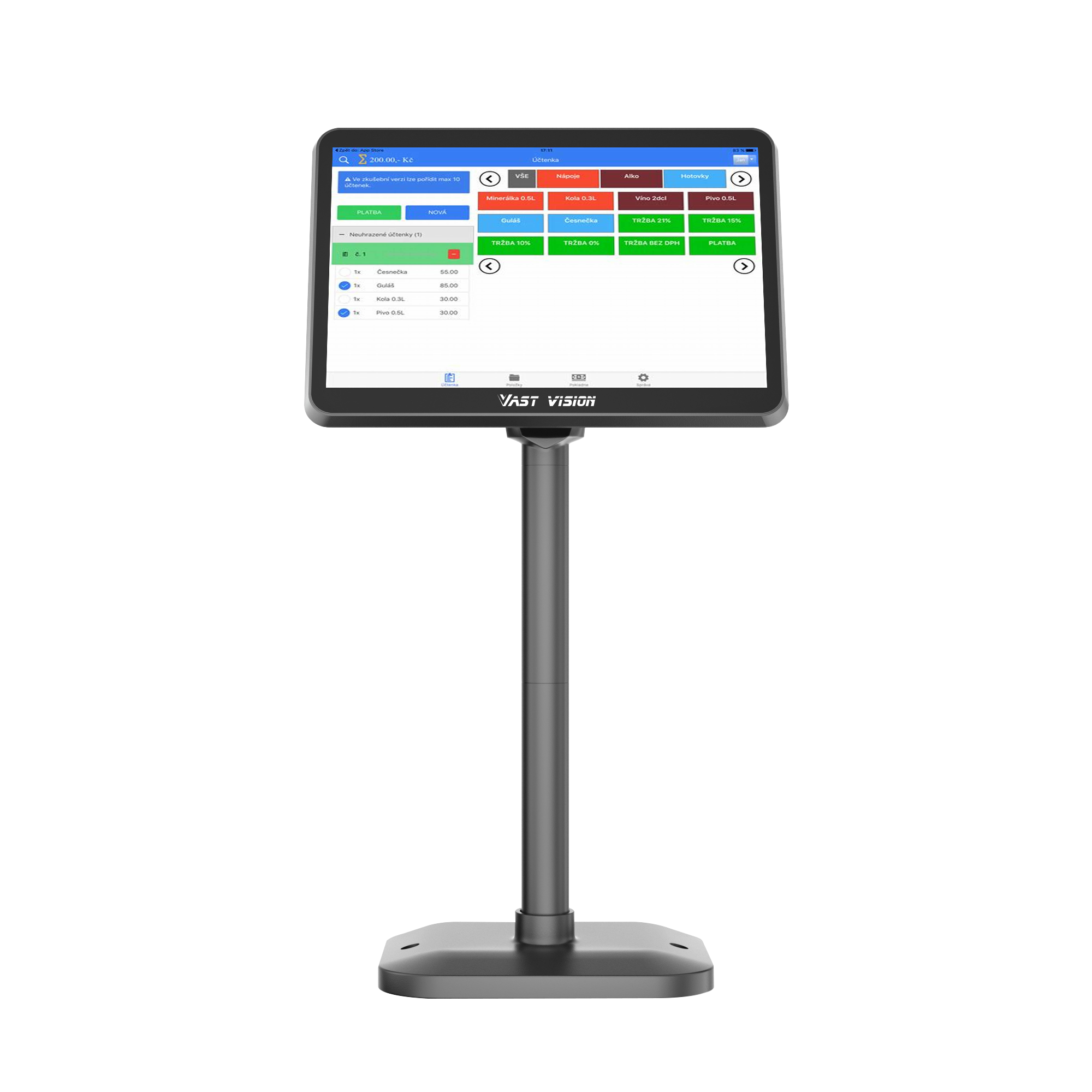 10.1 inch pos counter display