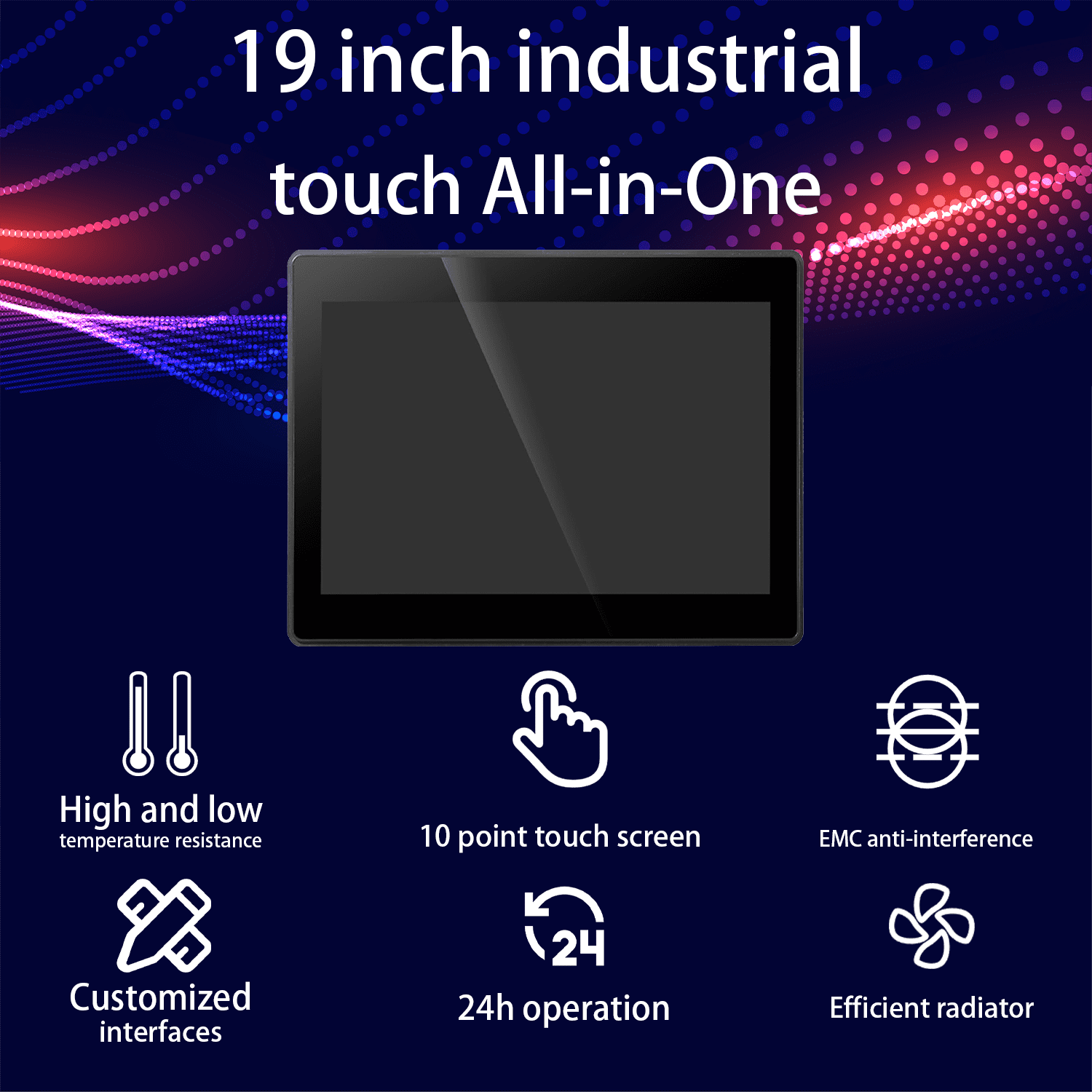 19 inch Industrial open frame monitor Embedded ipc pcap touch screen industrial ip65.png